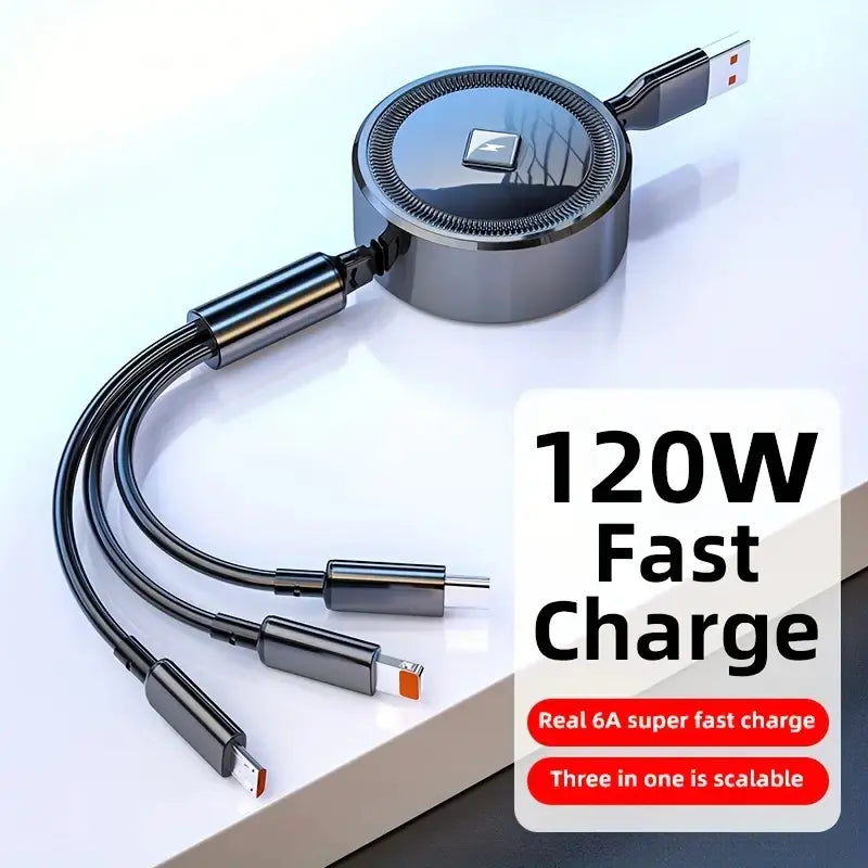 MagCharge™ Retractable 3-in-1 Cable